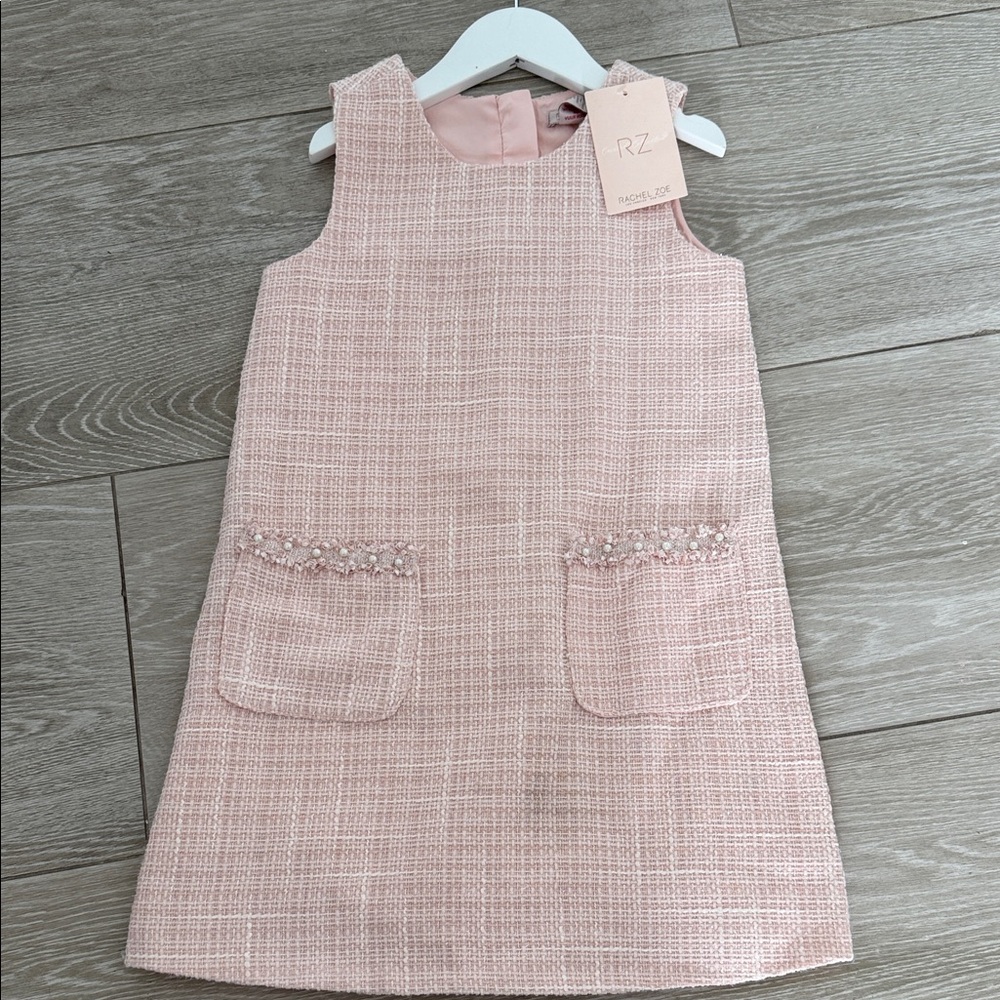 Rachel Zoe Blush Tweed Kids Dress